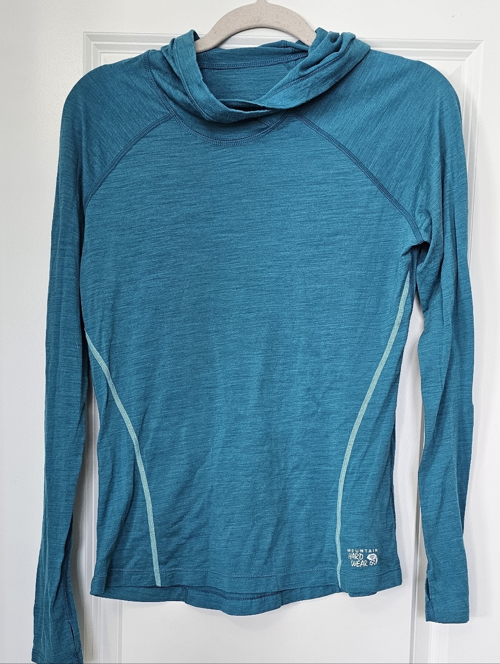 Mountain Hardwear Teal Long-Sleeve Hooded Top